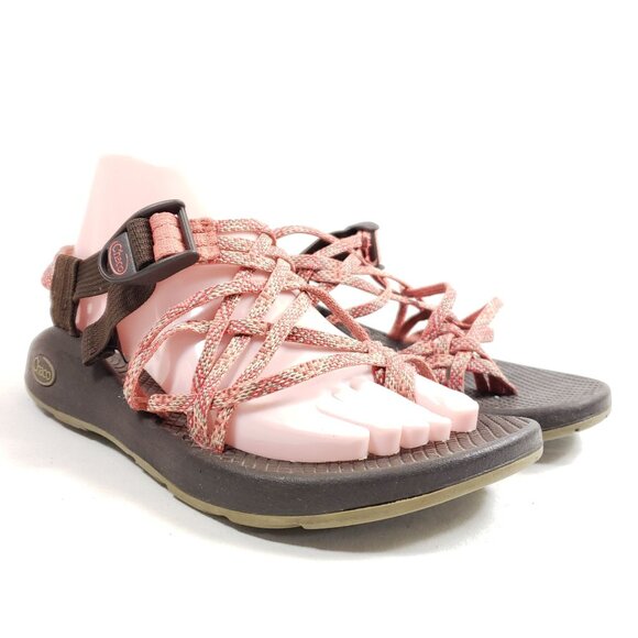 Chaco Womens Z/1 Classic Webbing Sandals Size 9 Pink/Brown Adjustable Straps - Picture 1 of 10
